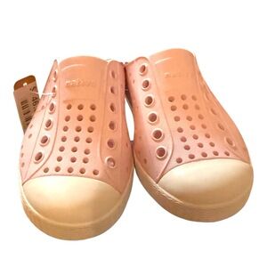 NWT Native Baby Pink White Perforated Slip-On Sneakers Size‎ C7